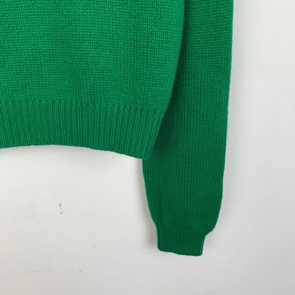 Miu Miu Green Beaded Cashmere Crew Neck Long Sleeve Knit Sweater - Picture 4 of 8